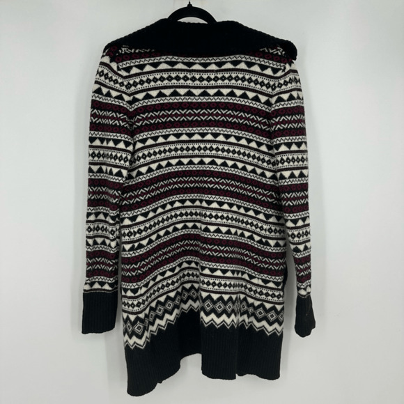Cambridge Dry Goods Womens S Duster Open Cardigan Sweater Fair Isle Wool Nordic - Picture 2 of 12